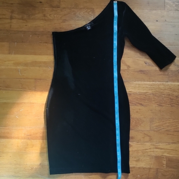 Velvet/suede feel bodycon tight LBD - Picture 3 of 5